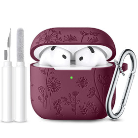 Lerobo AirPods 4 case with flower engraving for stylish protection