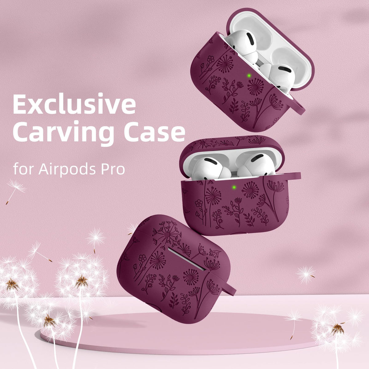 Lerobo AirPods Pro case with keychain for portable use.