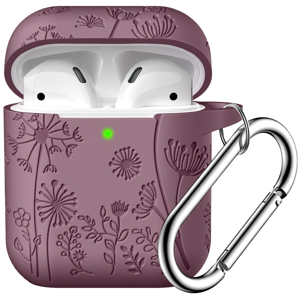 Lerobo Flower Engraved AirPods Case Front View with exclusive design and protection