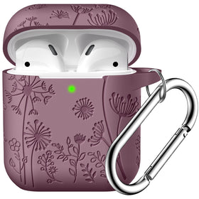 Lerobo Flower Engraved AirPods Case Front View with exclusive design and protection