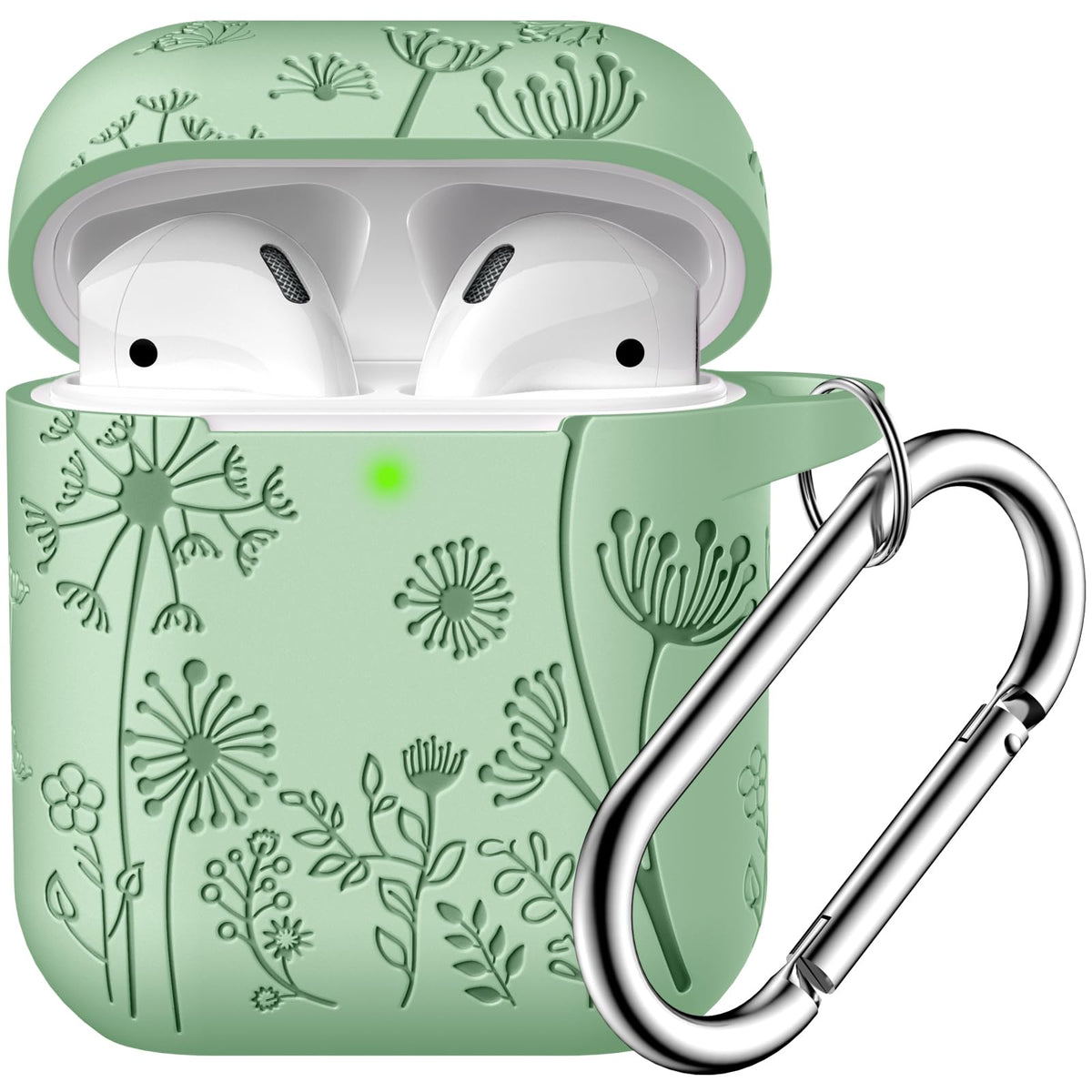Lerobo flower engraved AirPods cover showing unique design and precise fit