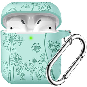 Lerobo flower engraved AirPods case offers a precise fit for AirPods 1st and 2nd Gen