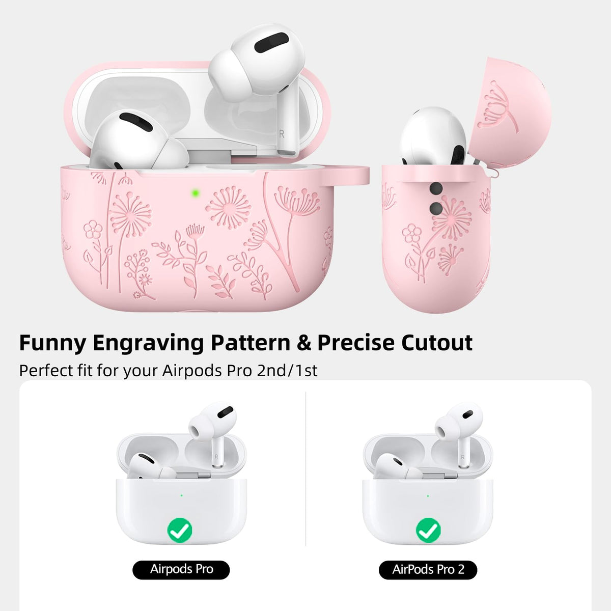 Lerobo AirPods Pro cover includes a carabiner keychain