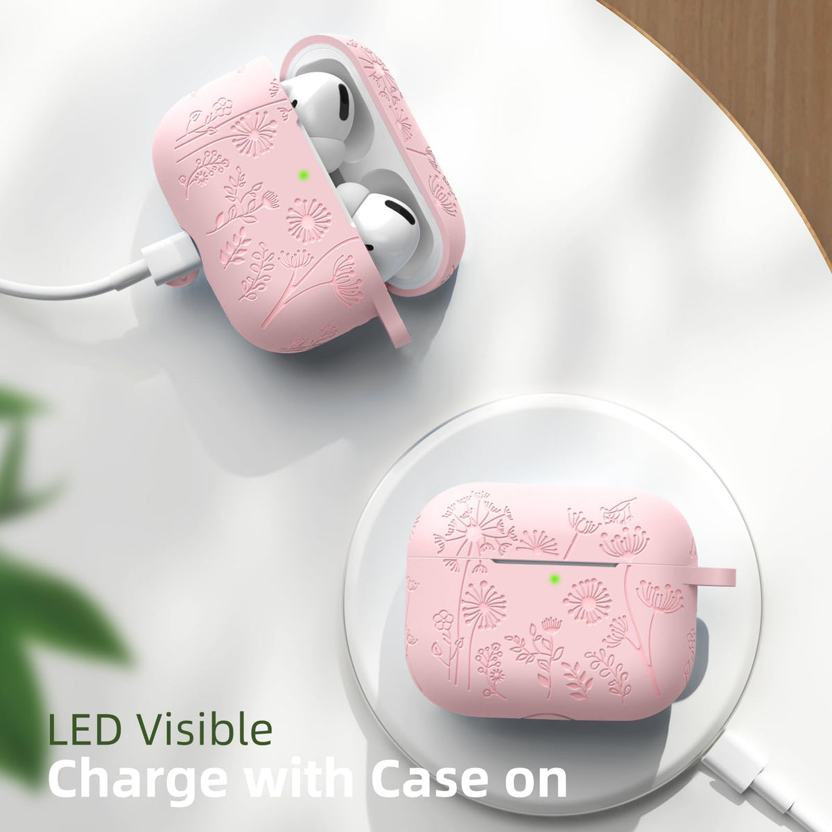 Lerobo Pink AirPods Pro case for chic, easy style