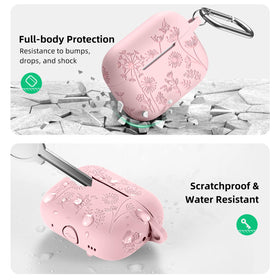 Lerobo Flower Engraved AirPods Pro case with precise cutouts