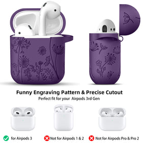 Lerobo flower engraved AirPods case highlighting unique floral pattern.