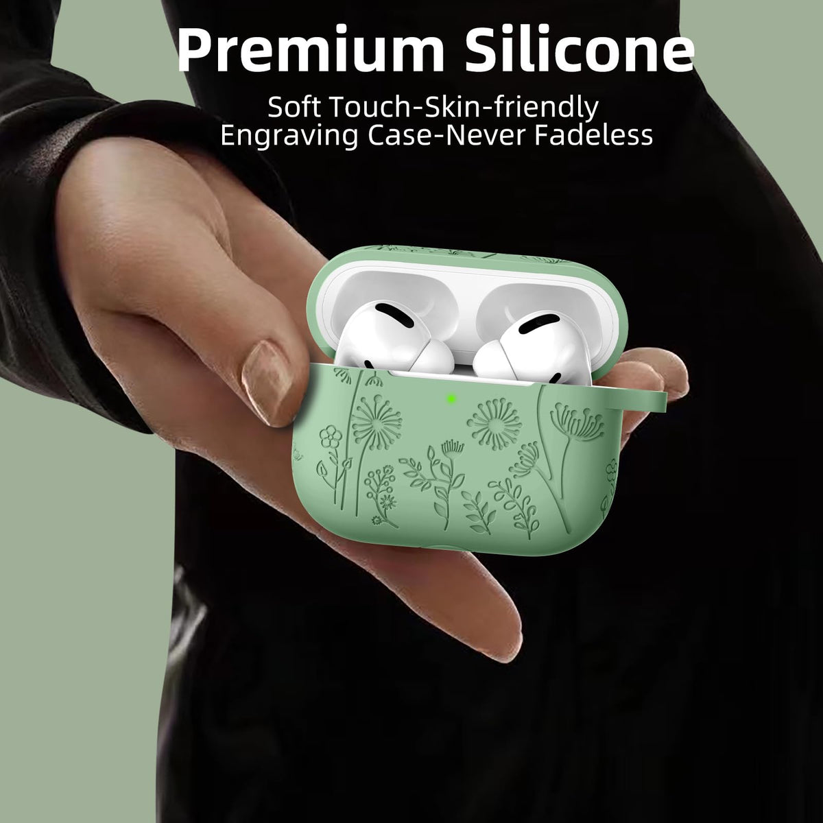 Lerobo Silicone AirPods Pro 2 case shows washable material for daily cleaning