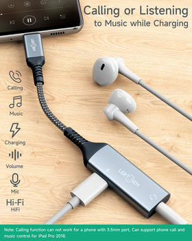 Lertosen 2 in 1 charger and audio dongle delivers up to 60W PD charging while you listen.