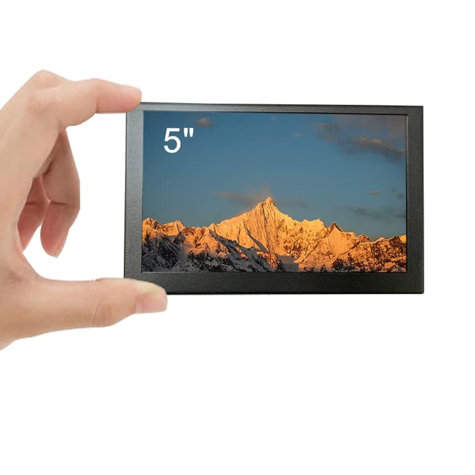 LESOWN 5 inch monitor front view highlighting vibrant IPS display for portable use.