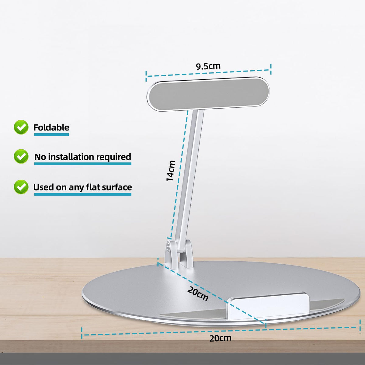 Letlar base with non-slip feet protecting surfaces and preventing sliding
