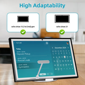 Letlar in kitchen holding Echo Show for hands-free recipe viewing benefit