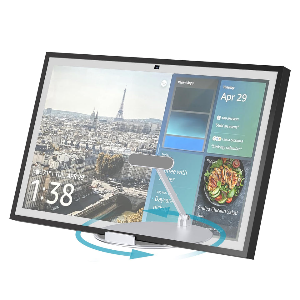 Letlar front view of stand holding Echo Show, stable and accessible