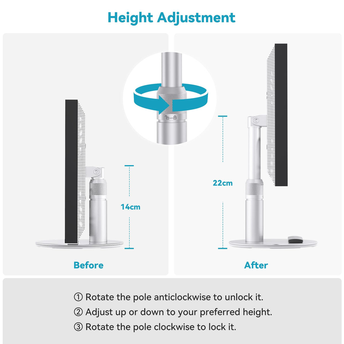 Letlar tiltable stand Echo Show 15 tilt for comfortable viewing.