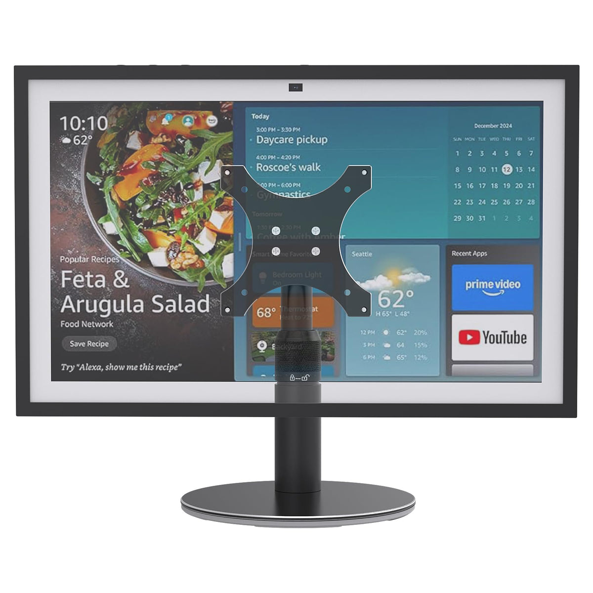 Letlar tiltable stand for Echo Show 21 base provides sturdy desk support for daily use