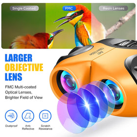 LET'S GO! Green prism optics deliver crisp, colorful scenes for nature study.