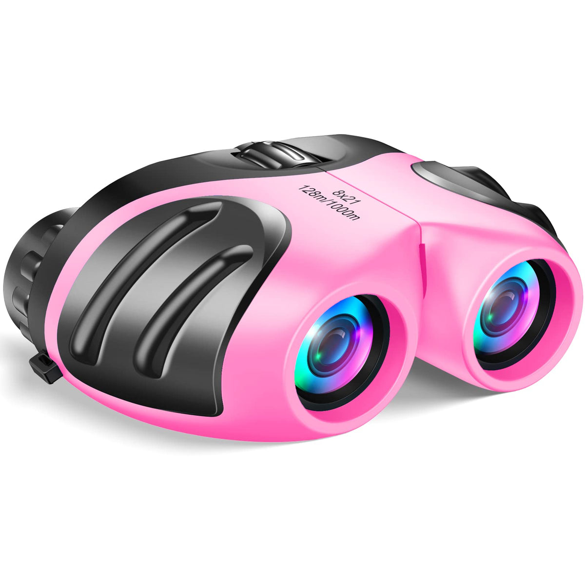 LET'S GO! kids binoculars with soft rubber eyepieces protect eyes during play.