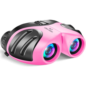 LET'S GO! kids binoculars with soft rubber eyepieces protect eyes during play.