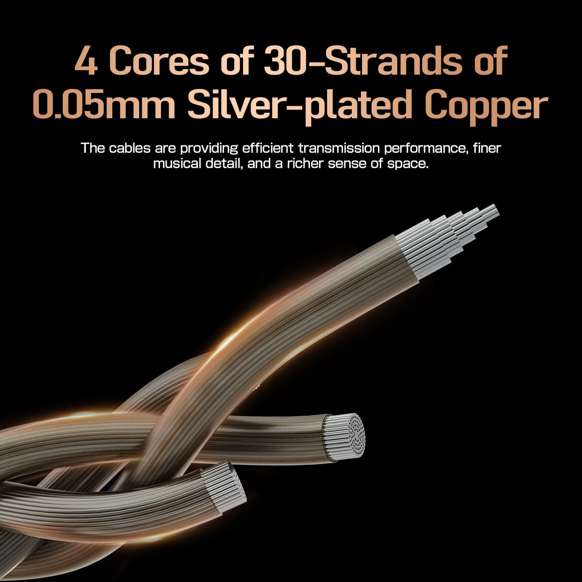 Letshuoer S08 detachable 2-pin cable enables upgrades and maintenance.