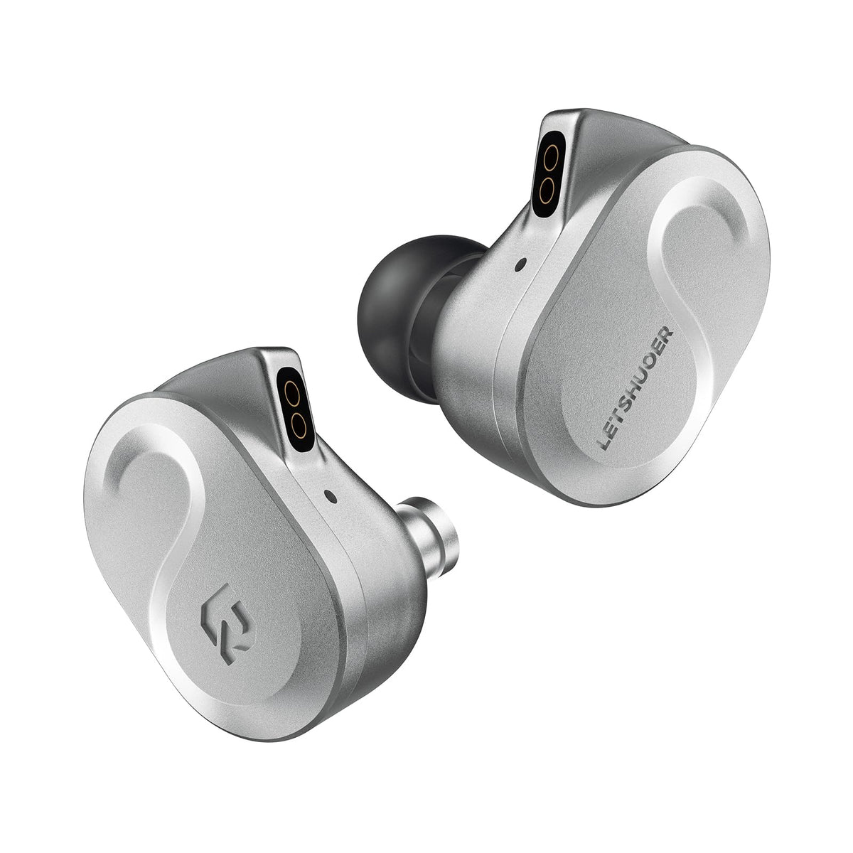 Letshuoer S08 front shell in silver showing precise CNC finish and premium durability