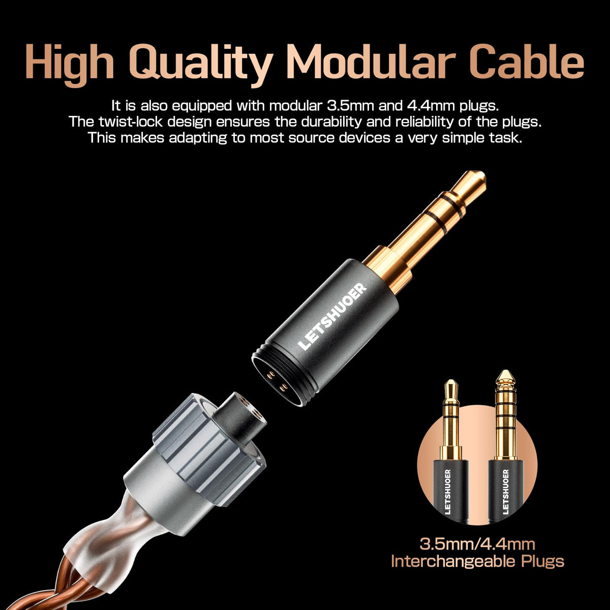 Letshuoer S08 silver-plated copper cable delivers finer detail and space.