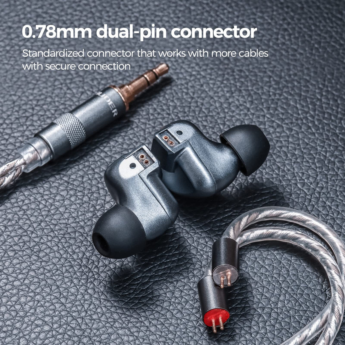Letshuoer S12 braided cable and 3.5mm connector demonstrating low noise and reliable connection