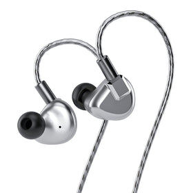Letshuoer S12 front view showing silver shells and ergonomic shape for comfort
