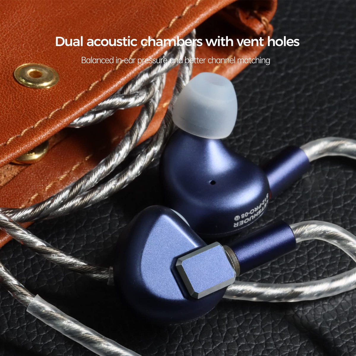 Letshuoer S12 Pro swappable jacks showing versatility with multiple plugs.