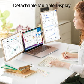 Leudaich triple monitor setup demonstrates extended display flexibility for creative work.