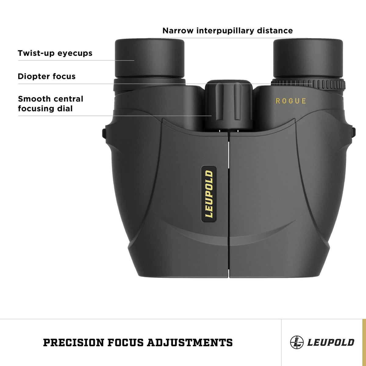 Rugged rubber armor on Leupold BX-1 Rogue for a secure grip in any weather