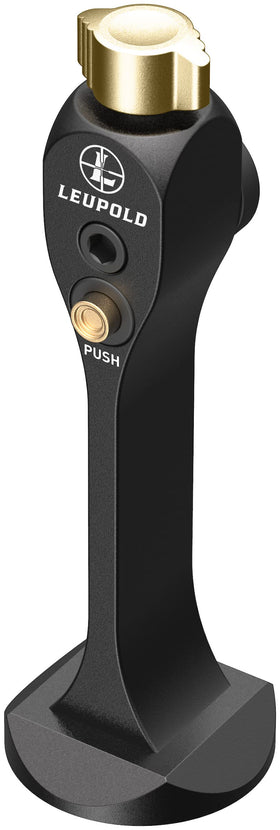 Leupold Quick-Stem Bino Tripod Adapter attached to binoculars for quick transitions