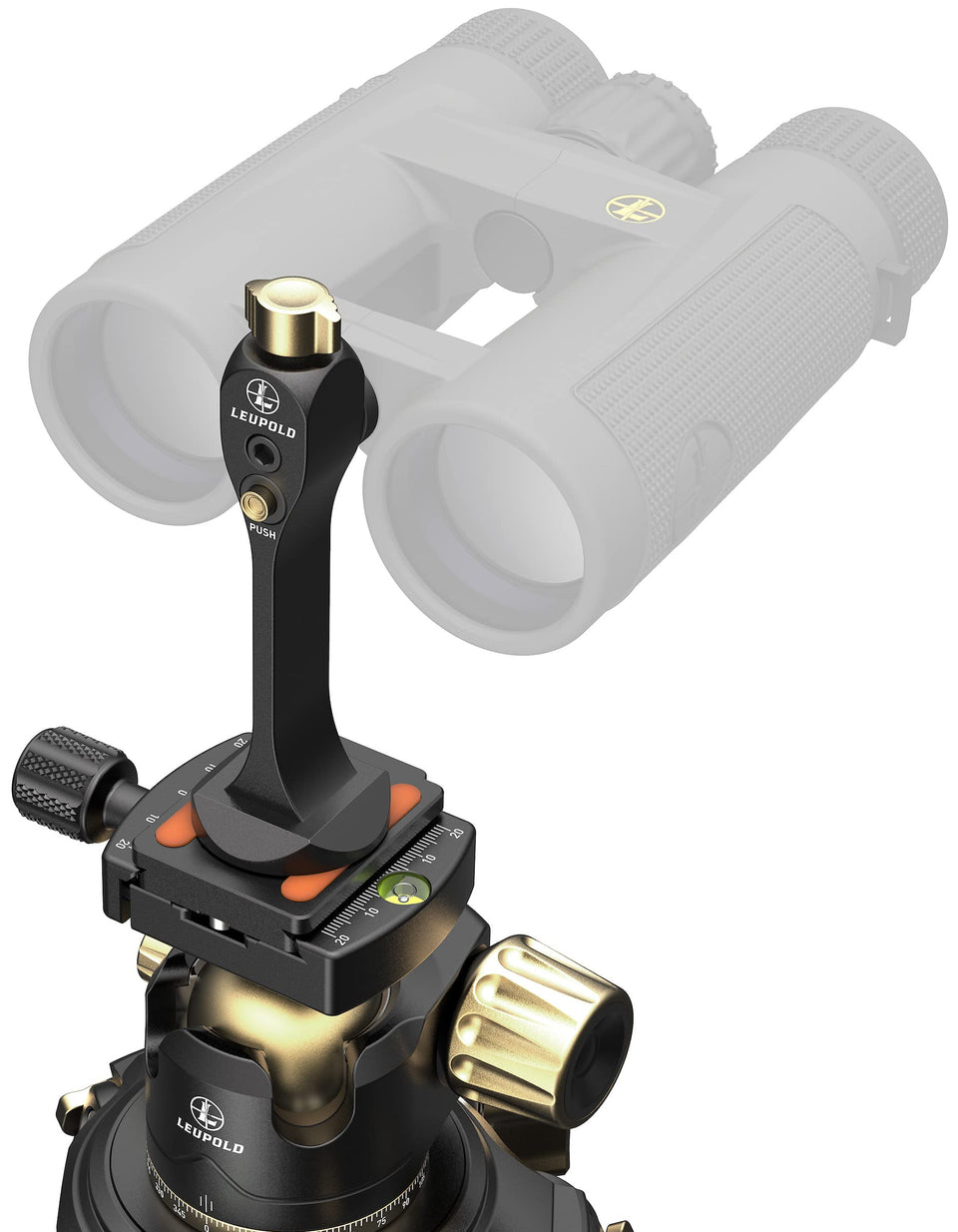 Leupold Quick-Stem Bino Tripod Adapter top view for stable, hands-free viewing