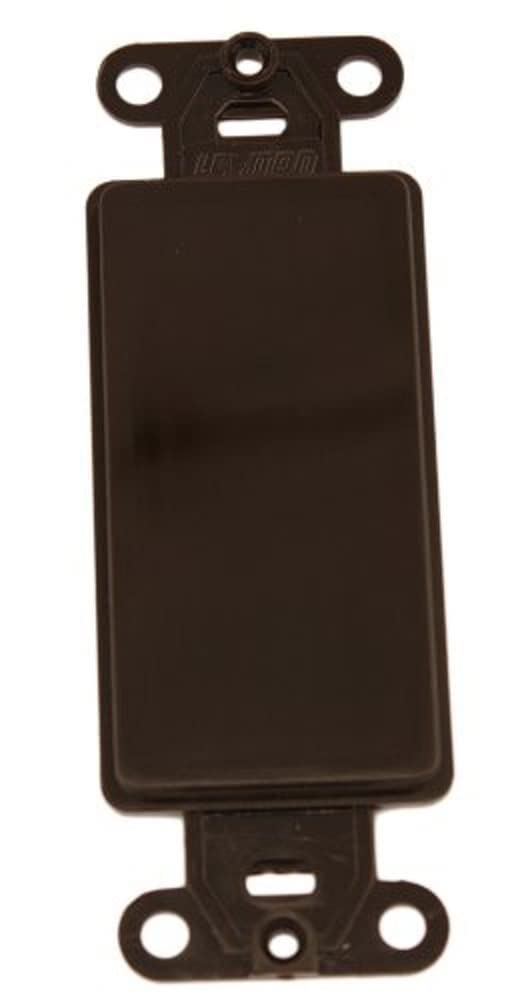 Leviton Decora adapter plate front view showing brown finish and tidy coverage