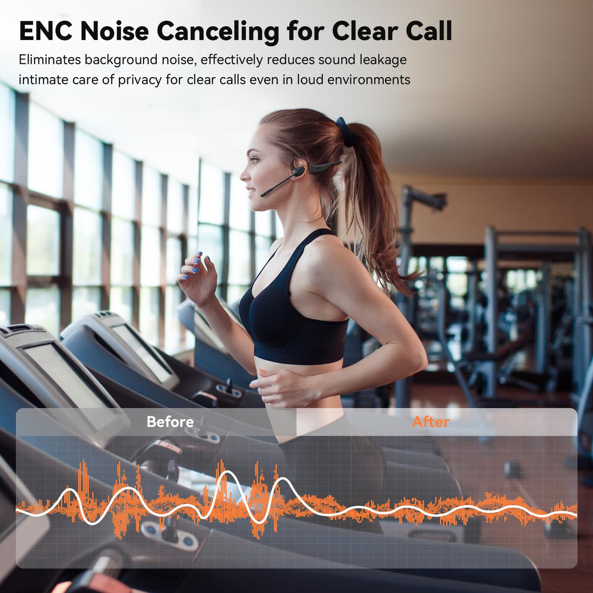 LEVN AI noise-canceling microphone ensures clear voice pickup in noisy settings.