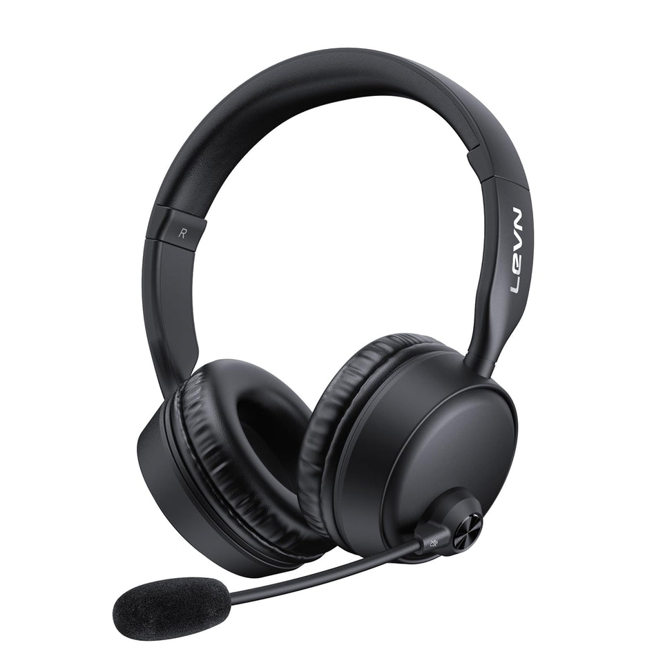 LEVN front profile view showing sleek headset design and professional look