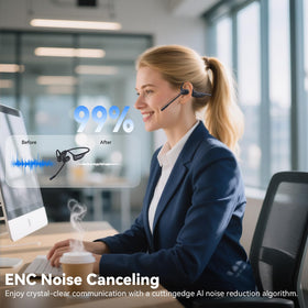 LEVN close-up of rotatable microphone demonstrating clear-call AI noise reduction benefit