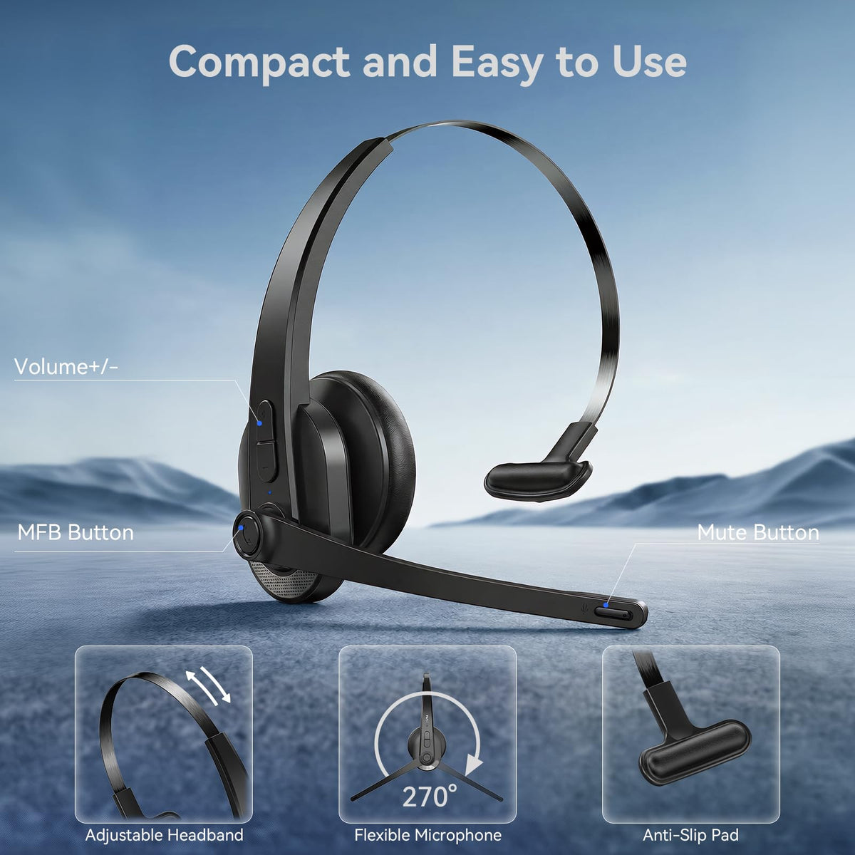 LEVN headset worn during desk video call for clear meeting audio