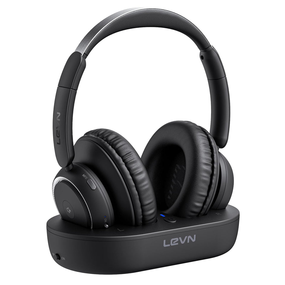 LEVN wireless headphones for TV watching provide private, immersive sound.