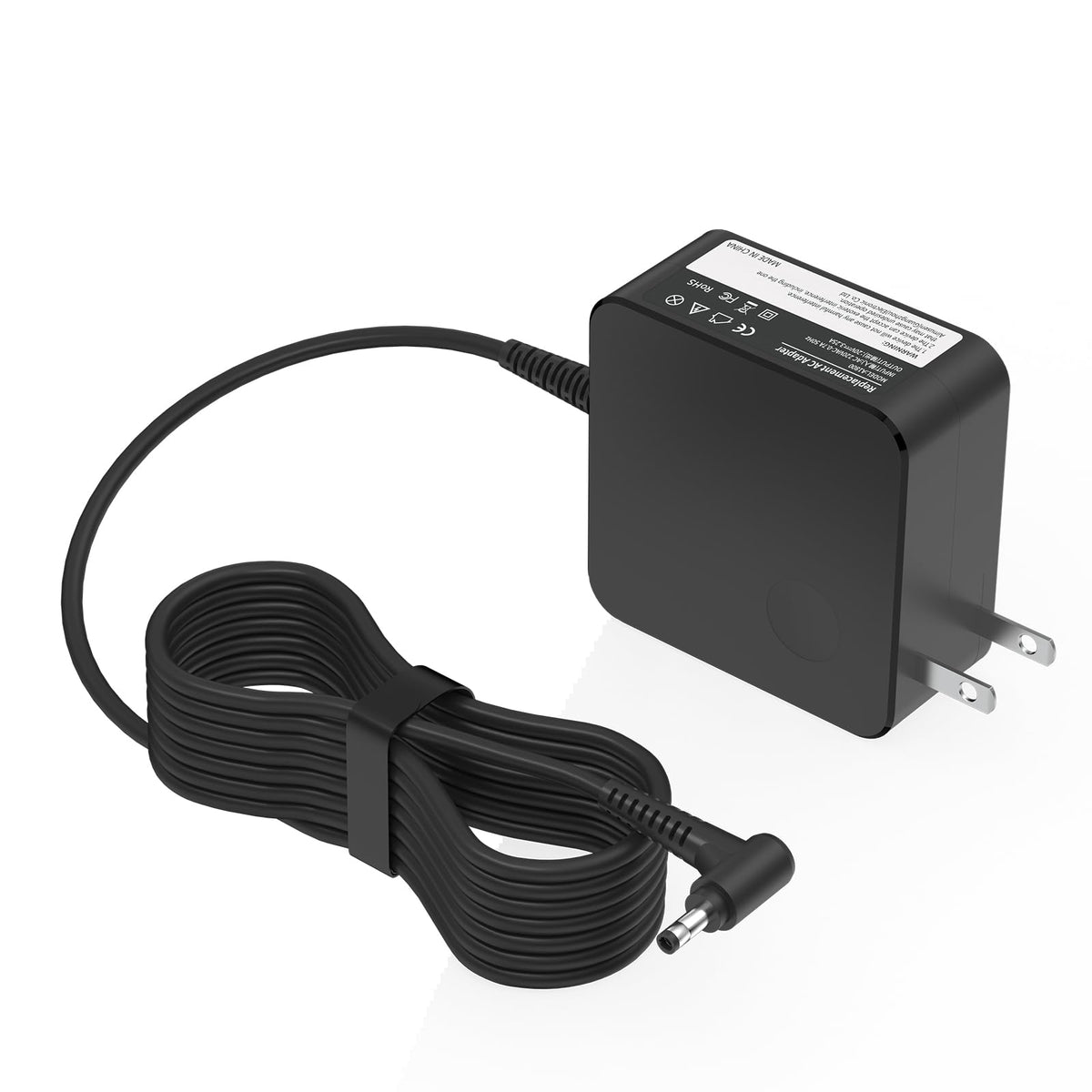 Lewepe 65W charger front view, compact travel-ready power for Lenovo laptops