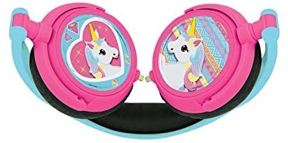 LEXiBOOK Unicorn Foldable Headphones compact case for travel protection