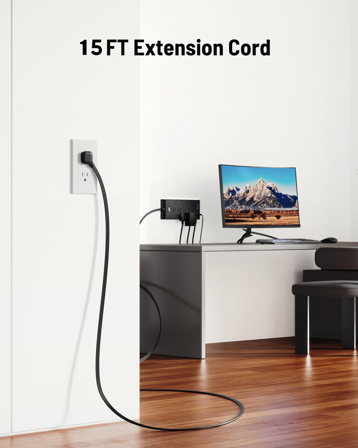 LeZone wide layout showing 12 AC outlets to fit large adapters easily