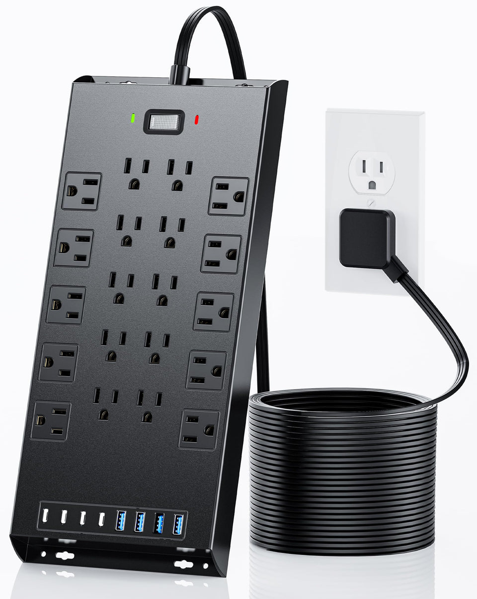 LeZone front view showing all outlets and ports for organized power