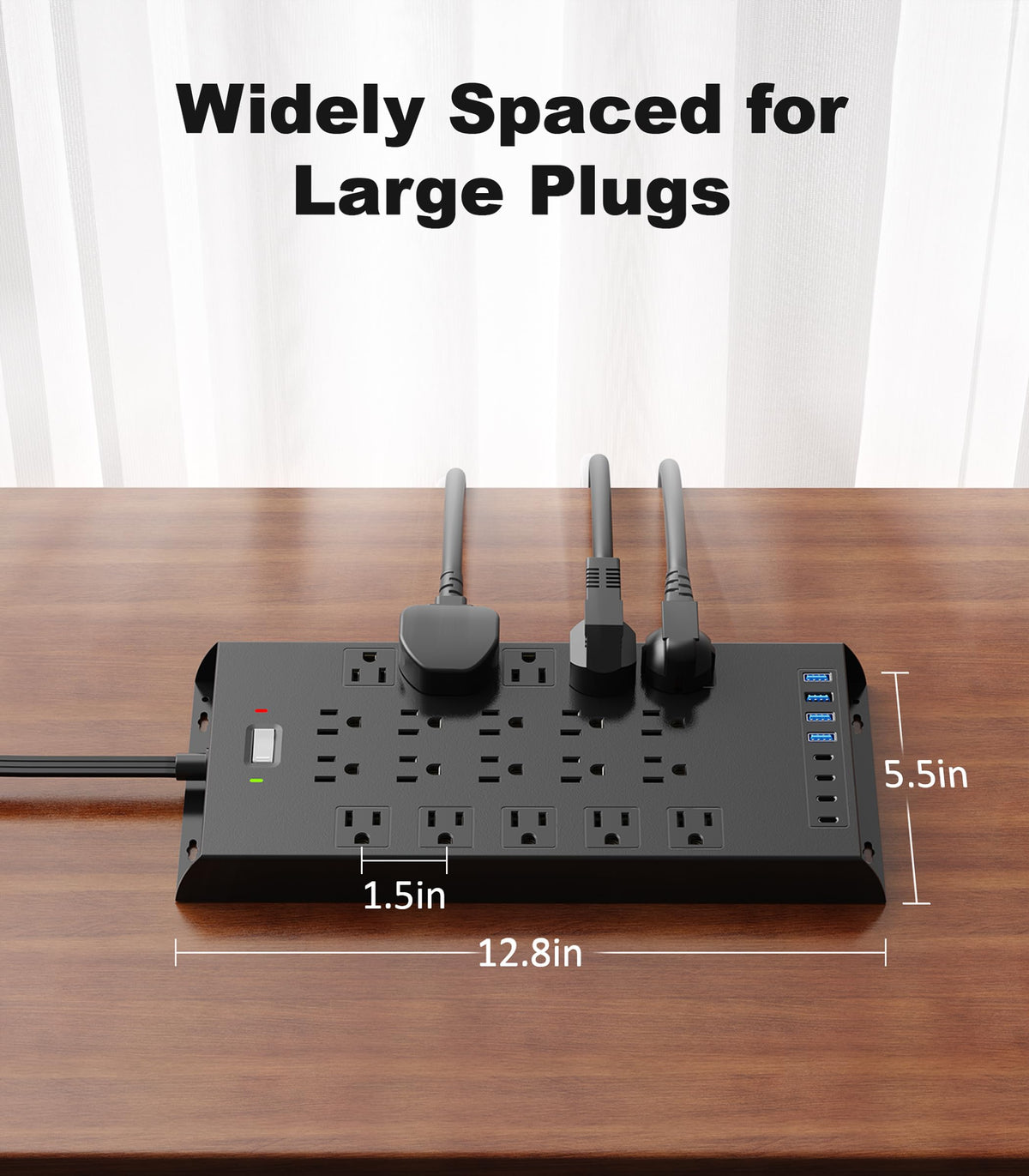 LeZone on a home office desk powering laptop, monitor, and phone