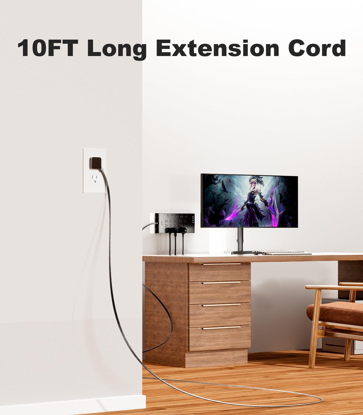 LeZone mounted under desk for tidy cable management and accessibility