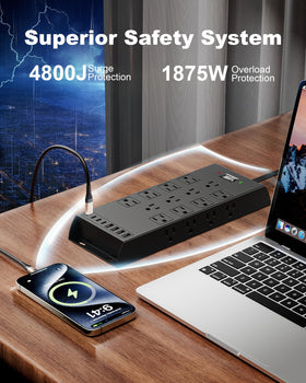 LeZone wall-mounted strip installed vertically for tidy cable management