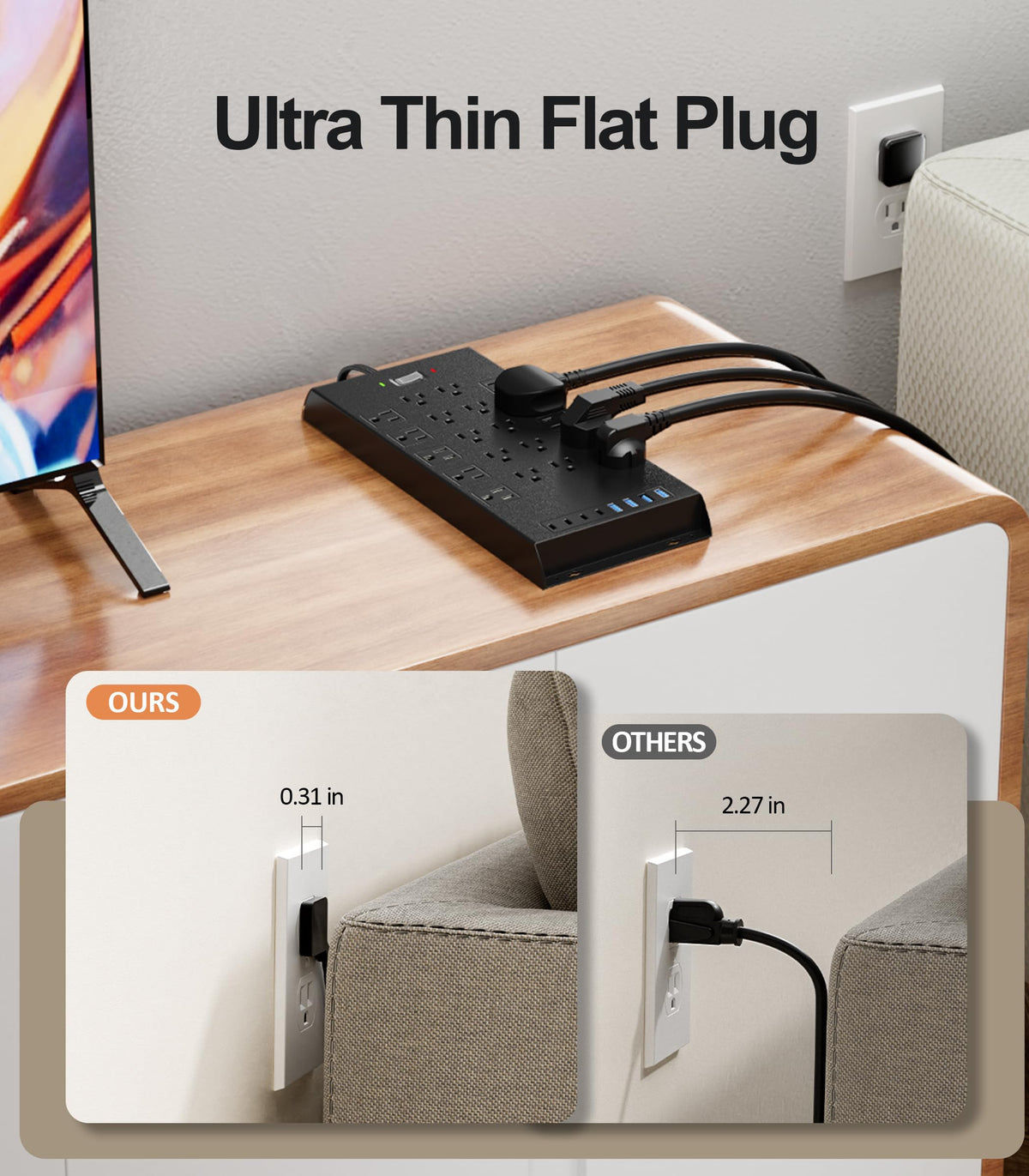 LeZone close-up of USB-A and USB-C ports for fast device charging