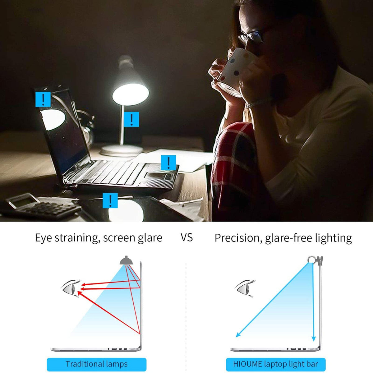 LFNOWN laptop monitor light bar angle-adjustment shows flexible placement for comfort