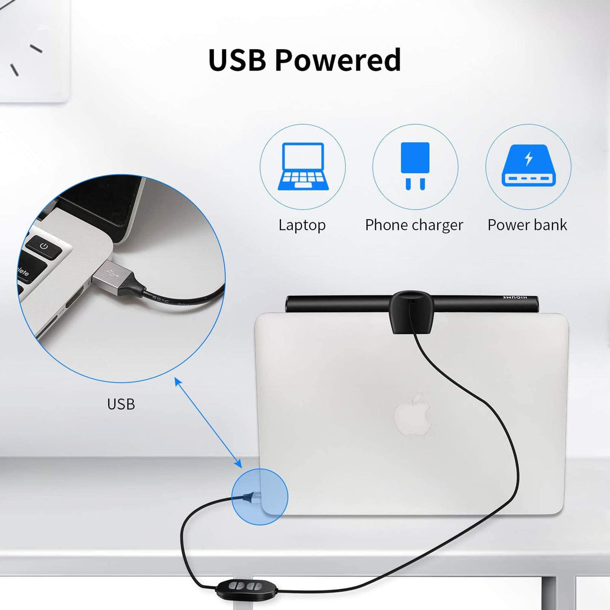 LFNOWN laptop monitor light bar color-temperature controls optimize ambient lighting