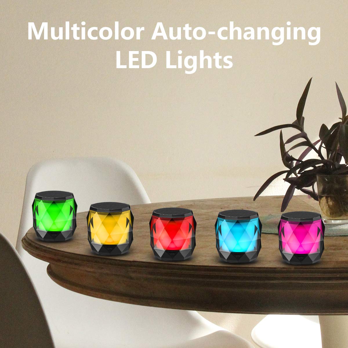 LFS 7-color LED lights create dynamic visuals that sync with your music.