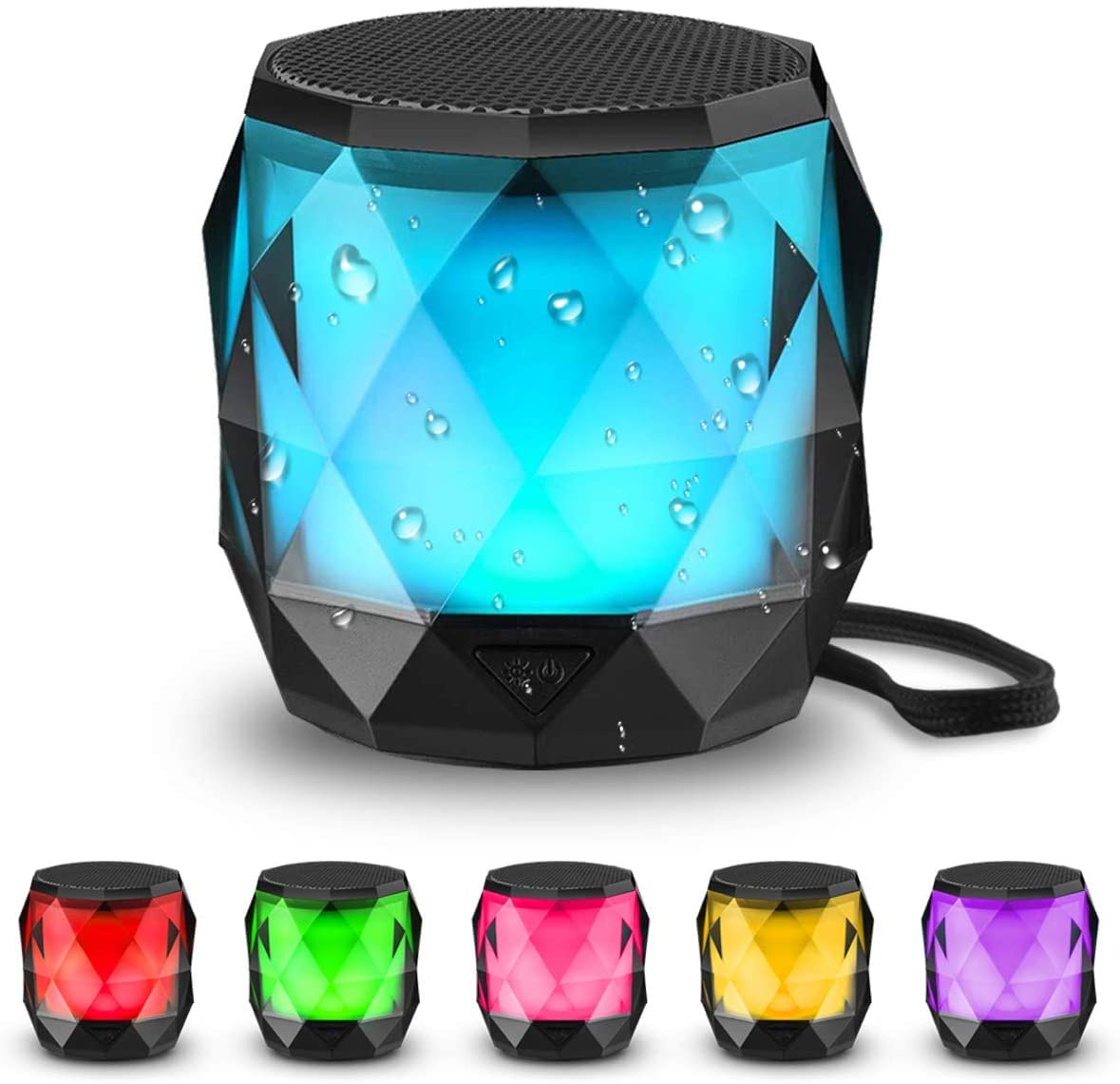 LFS portable Bluetooth speaker with lights adds ambient color-changing visuals for music.