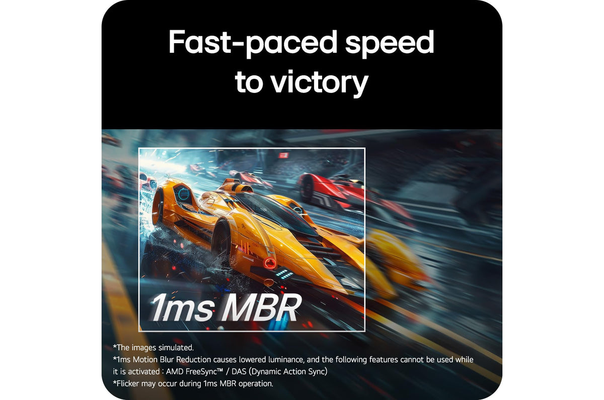 LG 27G414B-B 1ms MBR action shot for blur-free gaming